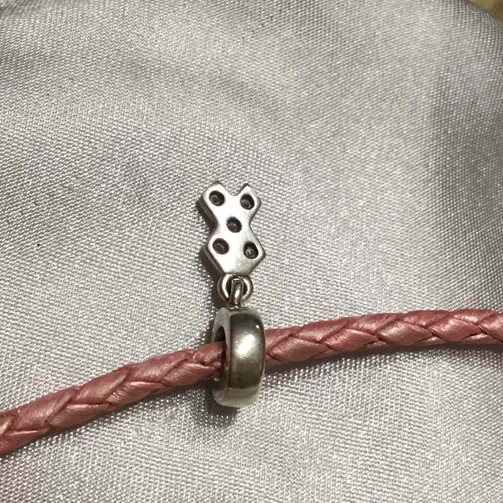 Pandora Pink Rhinestone Ribbon Charm - Picture 4 of 6